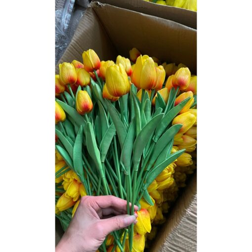 Hoa giả tulip decor trang trí bình thủy tinh, lọ hoa để bàn
